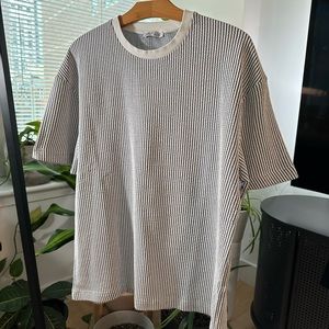 Zara Seersucker Crewneck tee size L oversized